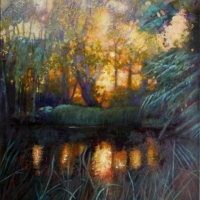 Sunset at the Pond   SOLD